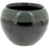 C.POT BOULE D21 H16CM NOIR REBORD VERT