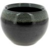 C.POT BOULE D19 H14CM NOIR REBORD VERT