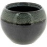 C.POT BOULE D16 H12.5CM NOIR REBORD VERT