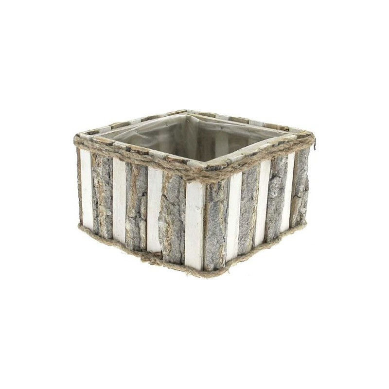 CARRE BOIS 20*20 H12CM BLANCHI/BLANC