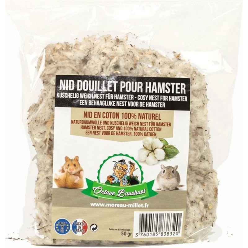 NID DOUILLET HAMSTER 150gr 100% coton naturel** Moreau
