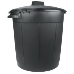 POUBELLE 80 LITRES NOIRE +...