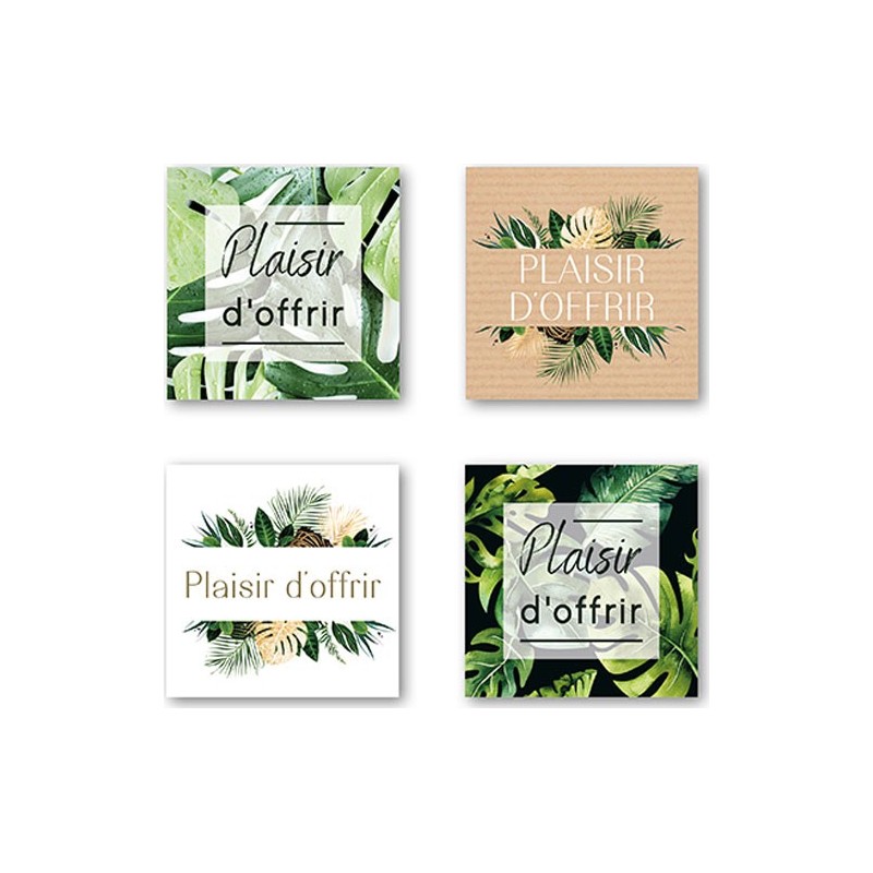 ETIQUETTES PLAISIR D'OFFRIR 4 MOTIFS D35MM BOITE DE 500