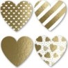 ETIQUETTES CŒUR BRILLANT 4 MOTIFS D40MM BOITE DE 500