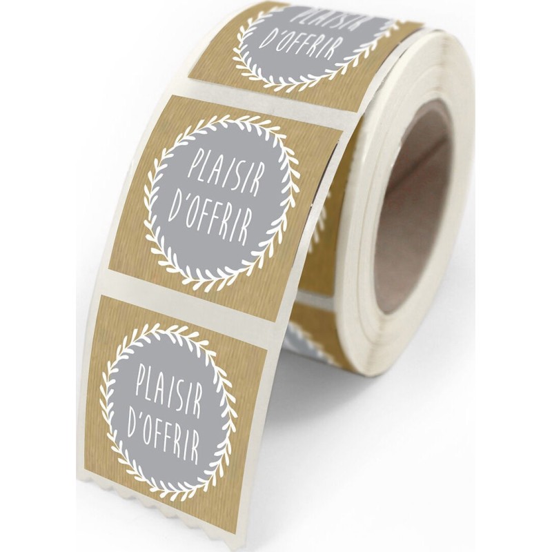 ETIQUETTES NATURE PLAISIR D'OFFRIR 40X35 MM BOITE DE 500