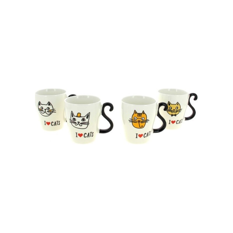 MUG I LOVE CAT ASS 4 340ML - D9 H10CM