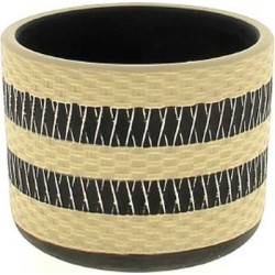 C.POT BEIGE & NOIR D10 H8CM