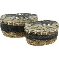 VANNERIE OVALE S/2 GRIS...