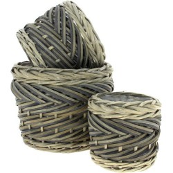 VANNERIE S/3 GRIS L:D23H19...