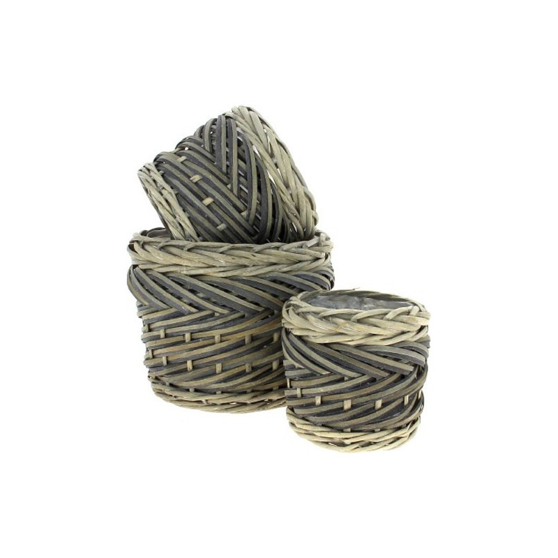 VANNERIE S/3 GRIS L:D23H19 M:D19H16 S:D15H13