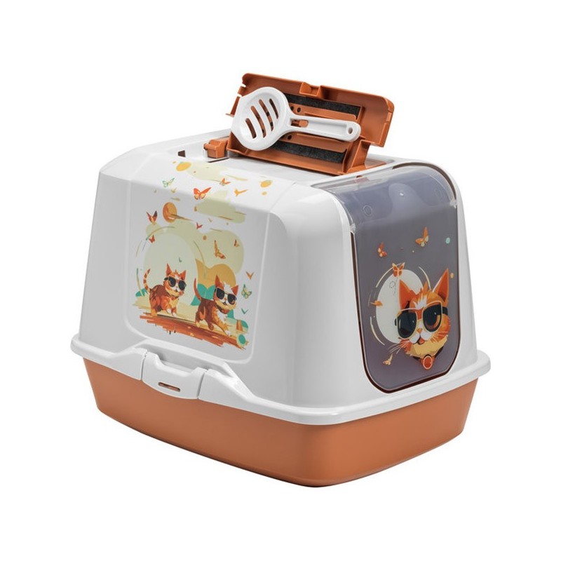 MAISON TOILETTE TRENDY CAT LARGE CARAMEL INDY LOUISE***