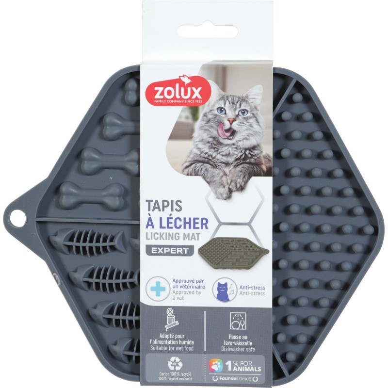 TAPIS A LECHER SILIC CHAT GRIS