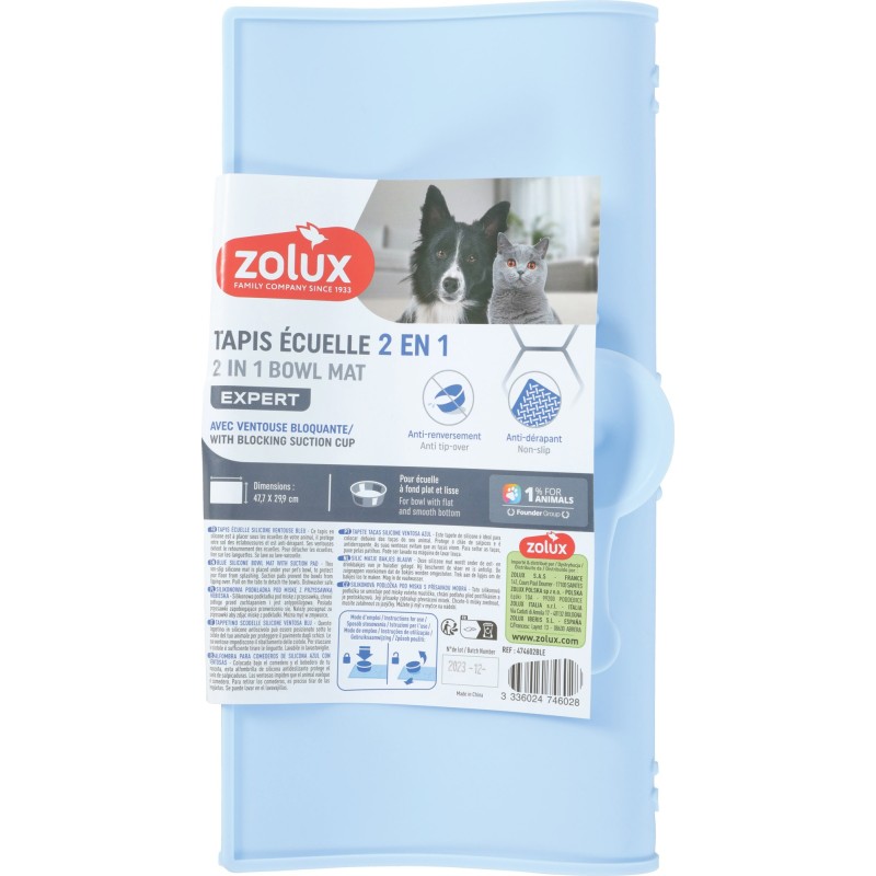 TAPIS ECUELLES SILICONE L BLEU