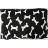 COUSSIN POLAIRE 90 x 60 x 10cm NOIR AVEC OS BLANC