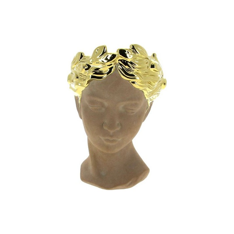 STATUE CREME/OR 20.5*20 H29.5CM