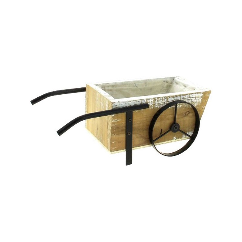 BROUETTE BOIS NATUREL 29*13H12 BOIS:20*11H9CM