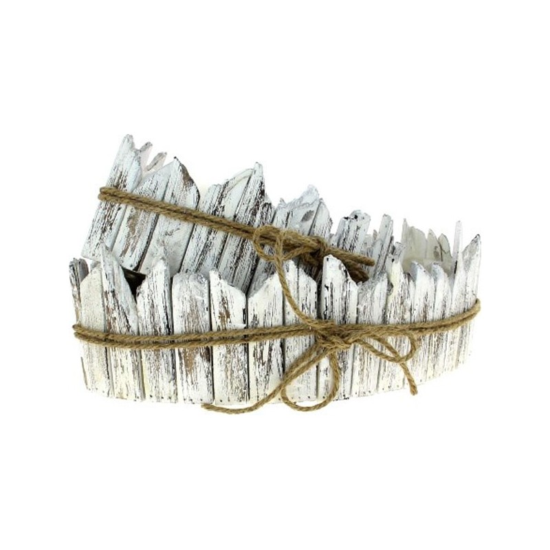 JARDINIERE BOIS S/2 BLANC S:32*15H12 L:45*22H14