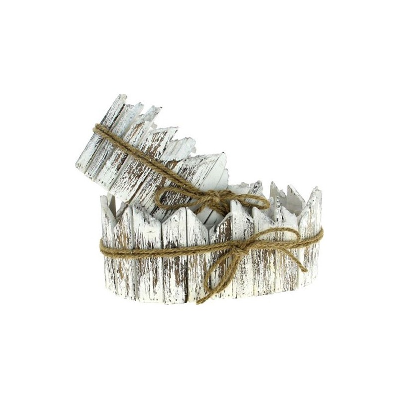 JARDINIERE BOIS S/2 BLANC S:29*13H12 L:32*16H13