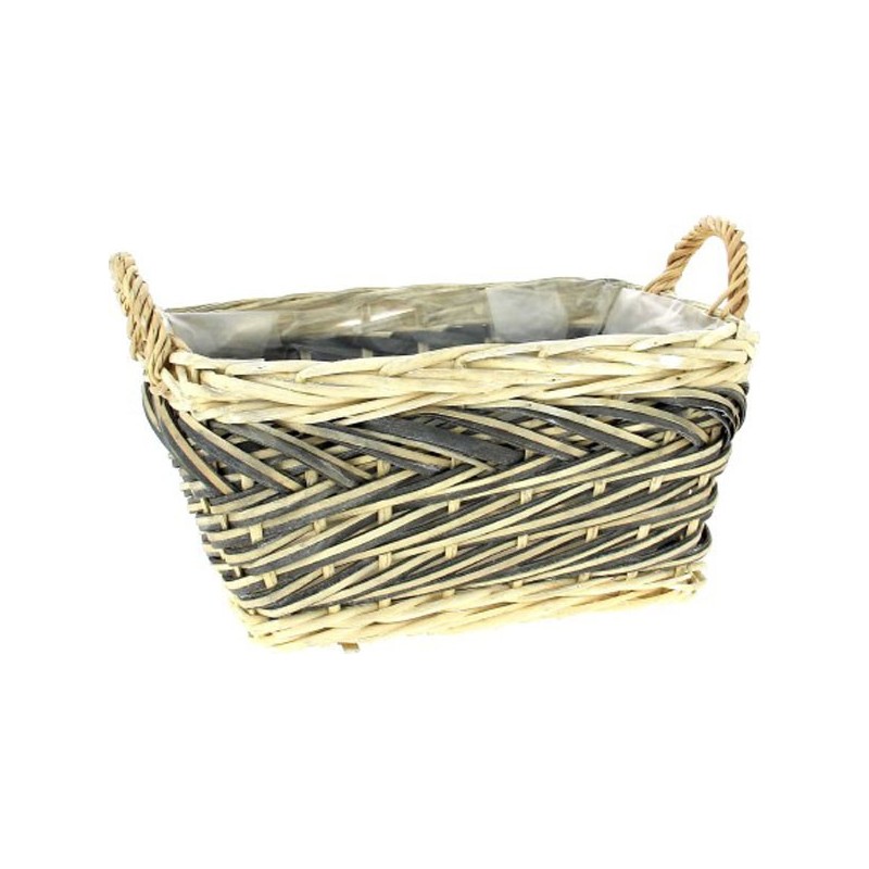 VANNERIE JARDINIERE GRISE 30*20 H16CM
