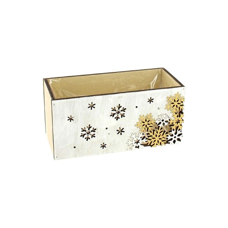 JARDI BOIS FLOCON BLANC 18*8.5 H8.5CM  NOEL
