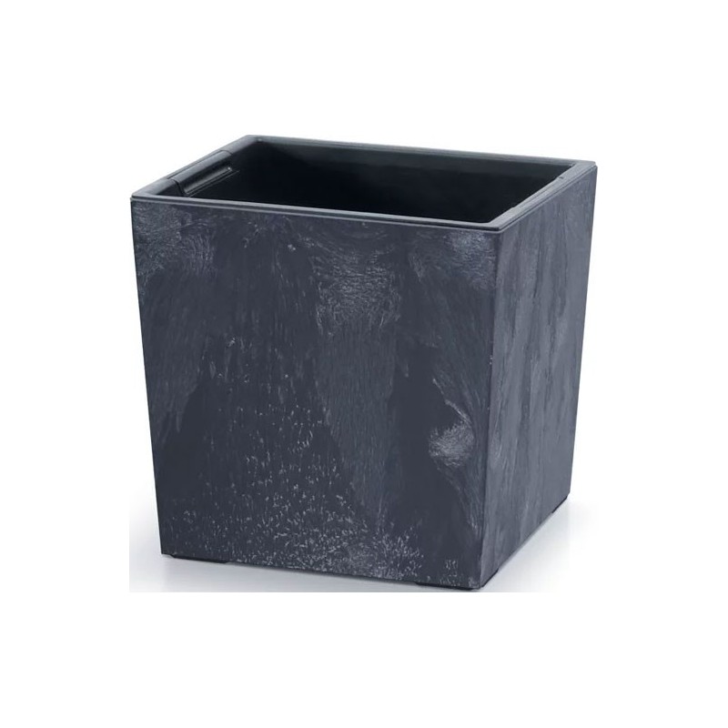 FLOWER POT URBI SQUARE LOW BETON EFFECT - ANTHRACITE - 29X29X30CM