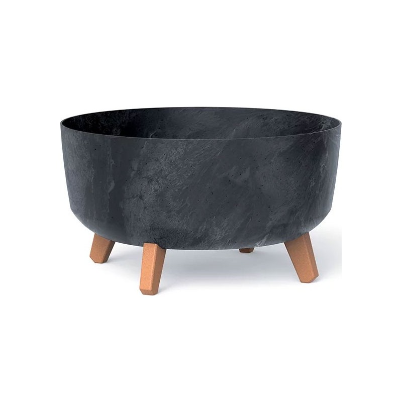 FLOWER POT GRACIA LOW BETON EFFECT - ANTHRACITE - 38X38X20CM
