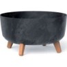 FLOWER POT GRACIA LOW BETON EFFECT - ANTHRACITE - 38X38X20CM
