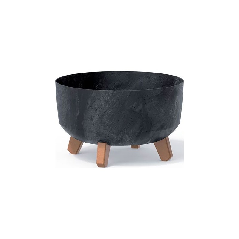 FLOWER POT GRACIA LOW BETON EFFECT - ANTHRACITE 285X285X177 MM
