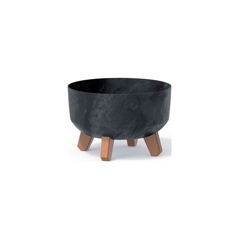 FLOWER POT GRACIA LOW BETON EFFECT - ANTHRACITE 235X235X155 MM