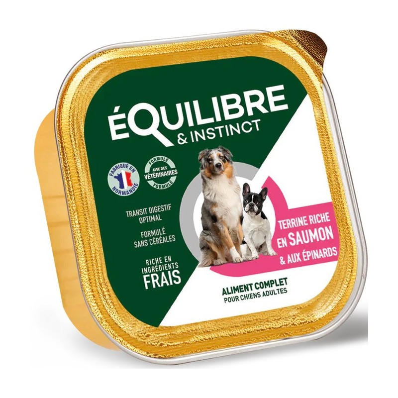 E&I BARQUETTE 300G CHIEN SAUMON EPINARDS