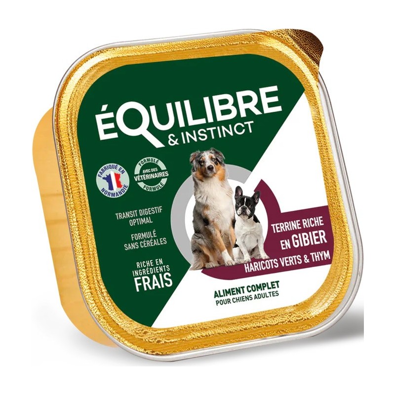 E&I BARQUETTE 300G CHIEN GIBIER HARICOTS