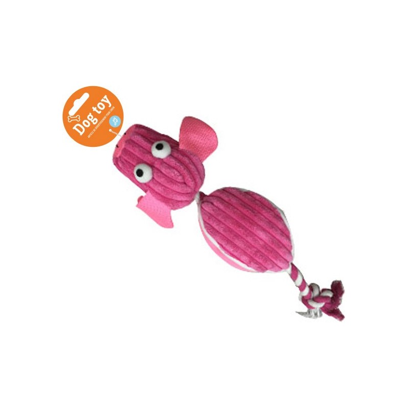 PELUCHE COCHON + CORDE 38 CM