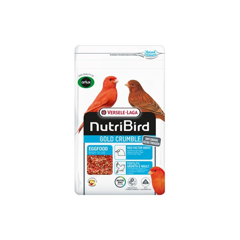 NUTRIBIRD GOLD CRUMBLE OISEAUX FACTEUR ROUGE 1KG  REMPLACE LE 424029
