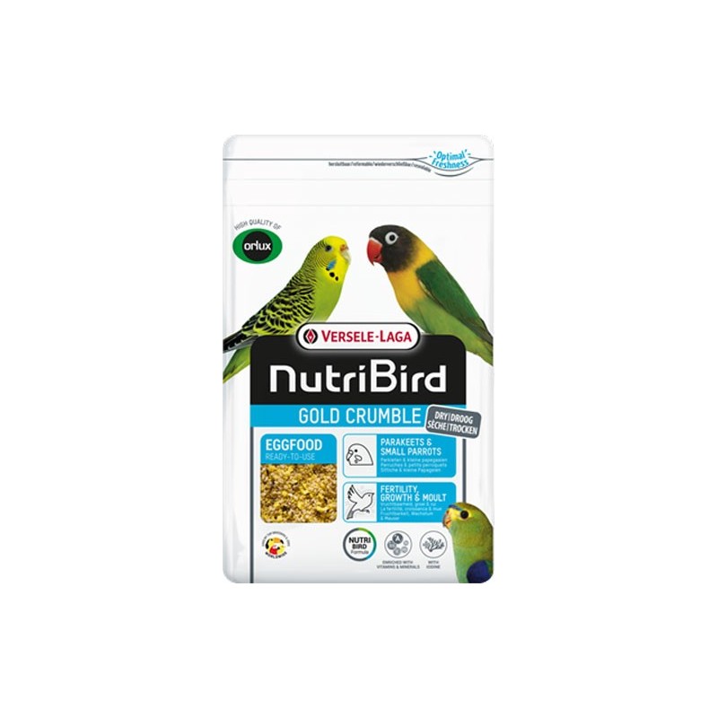 NUTRIBIRD GOLD CRUMBLE PERRUCHES & PETITS PERROQUETS 1KG REMPLACE LE 424030