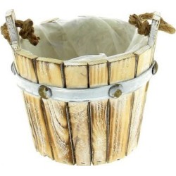 SEAU BOIS GRIS D15 H12CM