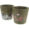 C.POT BOIS ASST 2 DESIGNS D17 H16CM
