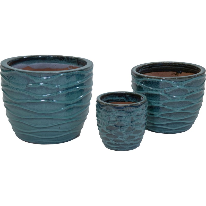 GLAZED HORI WAVE MOSS GREEN S3 D19/38H18/30