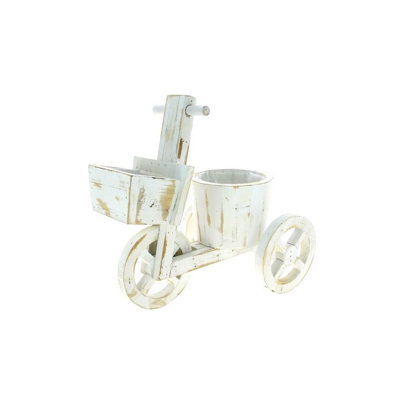 TRICYCLE BLANC 43*24H38 POT:D16H12