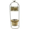 DECO ZINC + BOIS NATURE GRIS H50 POT:D10H10CM