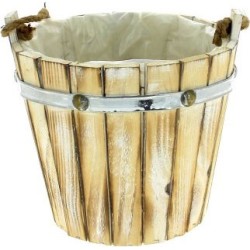 SEAU BOIS GRIS D21 H18CM