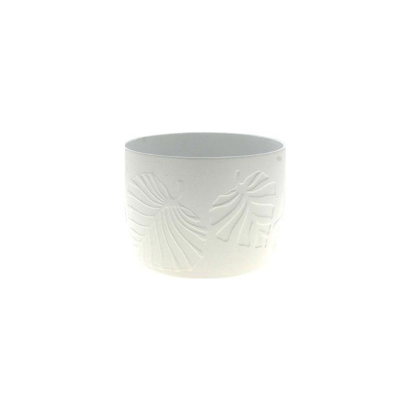 C.POT PALM BLANC D20.5 H20.5CM