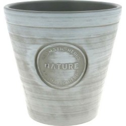 C.POT NATURE GRIS D16 H15.5CM