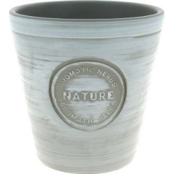 C.POT NATURE GRIS D15 H14.5CM