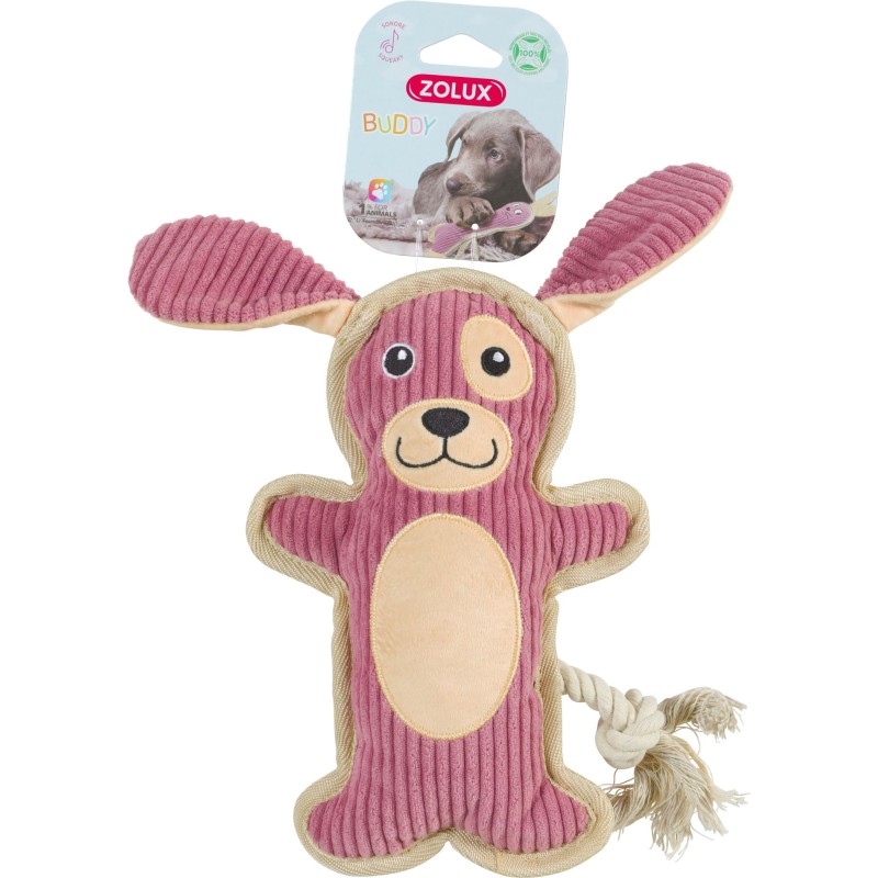 PELUCHE BUDDY CHIEN ROSE