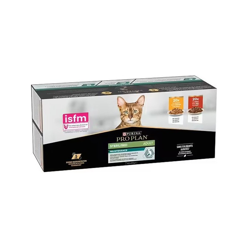 PROPLAN POCHON ADULT STERILISED 40X85GR POULET BOEUF