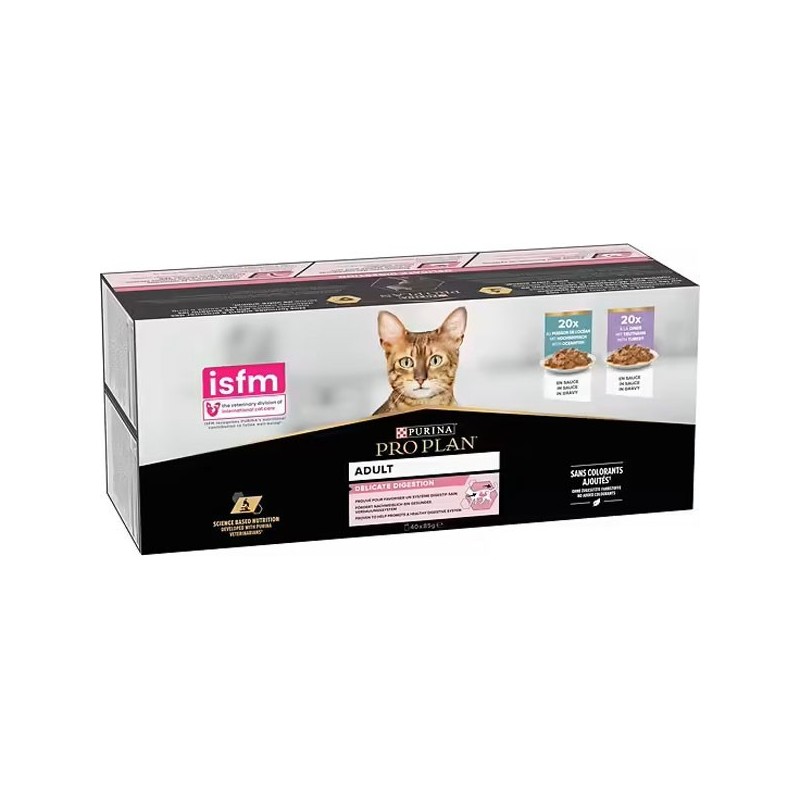 PROPLAN POCHON ADULT DELICATE 40X85GR POISSON DINDE