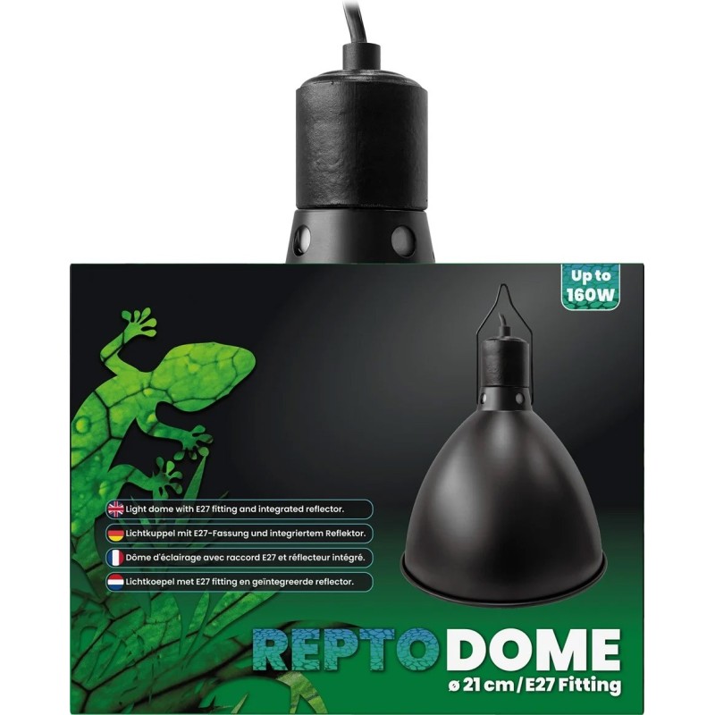 REPTO DOME E27 FITTING 21CM BLACK