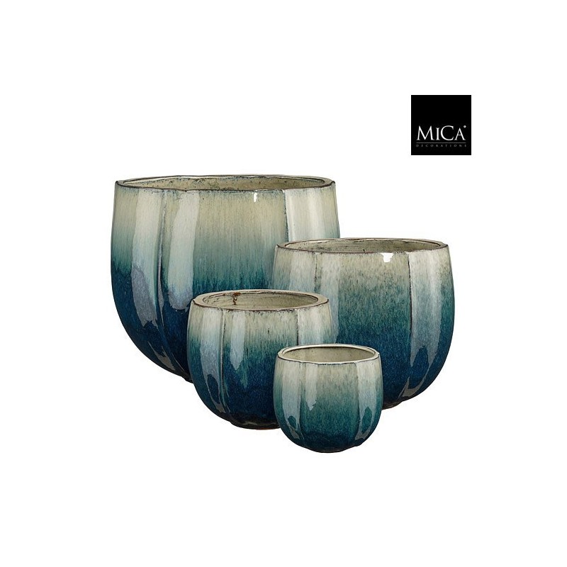 CORSICA POT ROND PETROL SET DE 4 - H41XD47CM