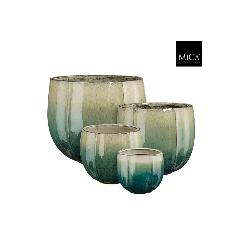 CORSICA POT ROND VERT SET DE 4 - H41XD47CM