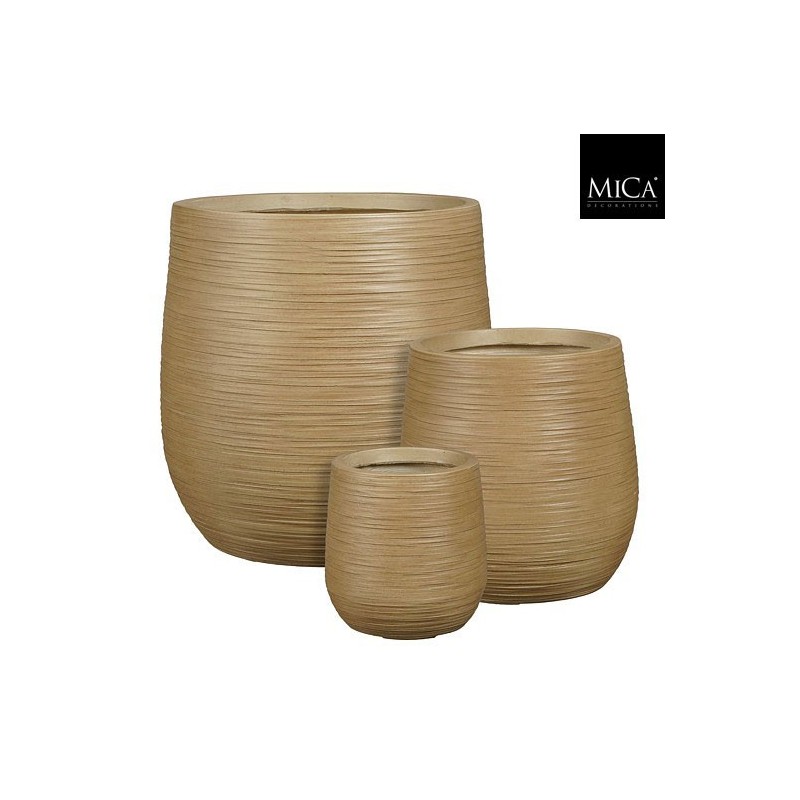 HAVANA POT ROND MARRON CL. SET DE 3 - H44XD44CM